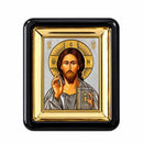 Icoana religioasa cu Iisus Hristos – rama neagra cu detalii aurii