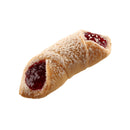 Neamu raspberry jam-filled cornulete, a traditional Romanian sweet pastry, displayed on a plate.